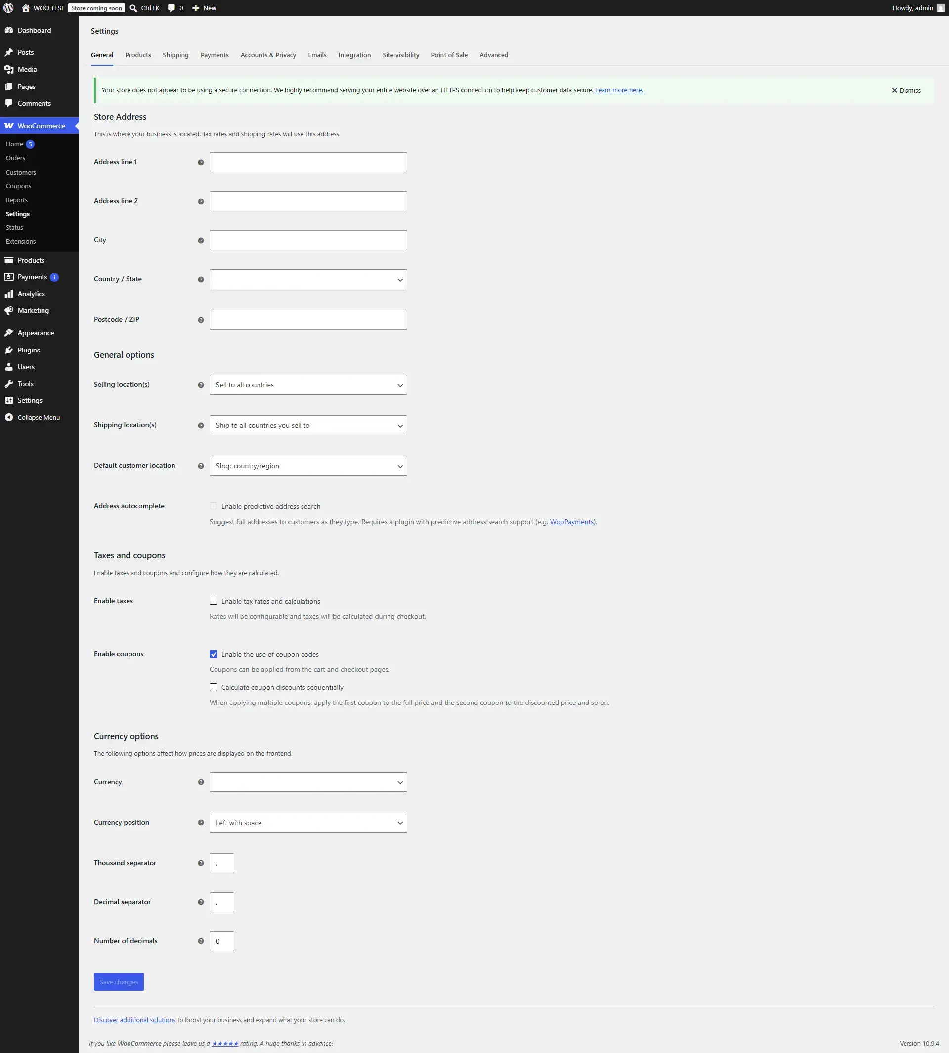 Review the Main Store Settings - WP Minds