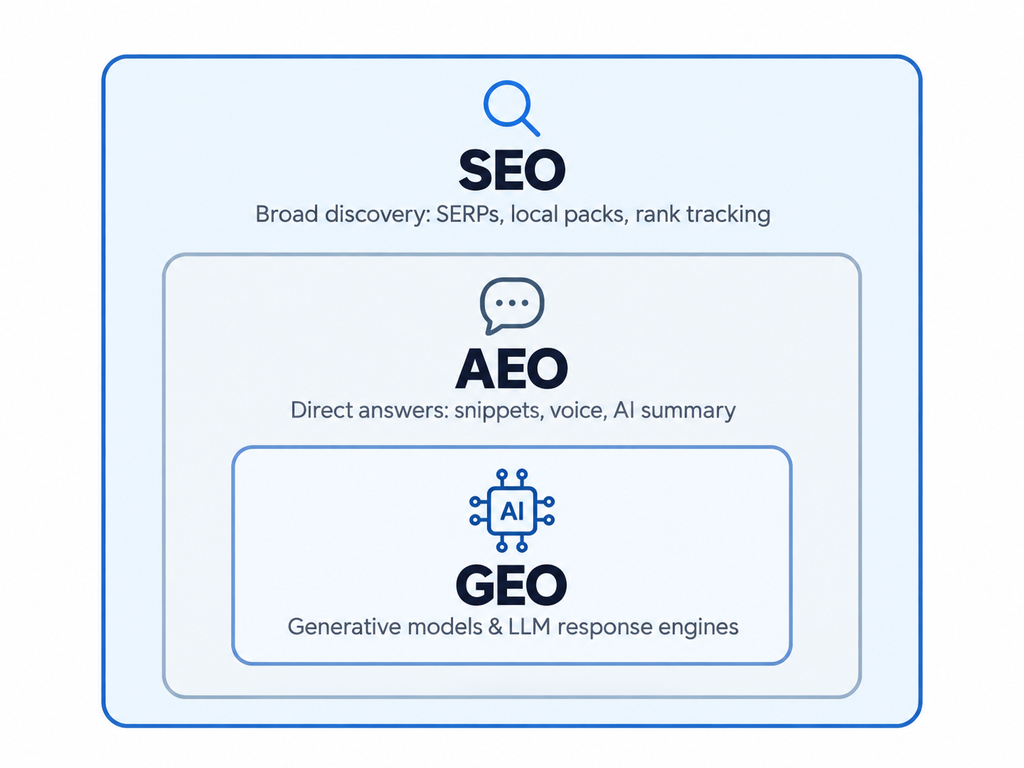 SEO vs AEO vs GEO